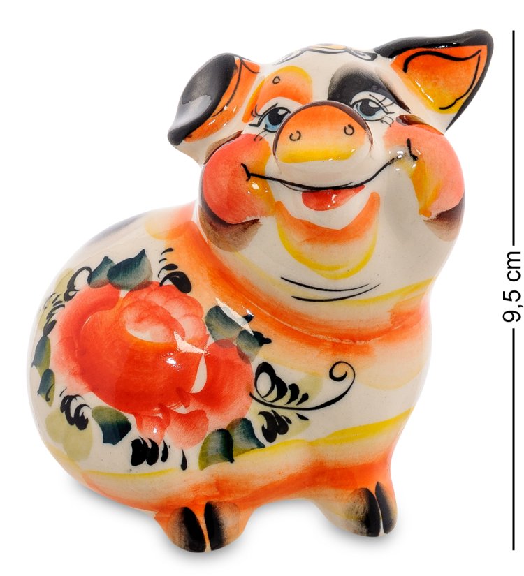 Фигурка Свинка улыбака Цветная гжель ГЛ-459 
