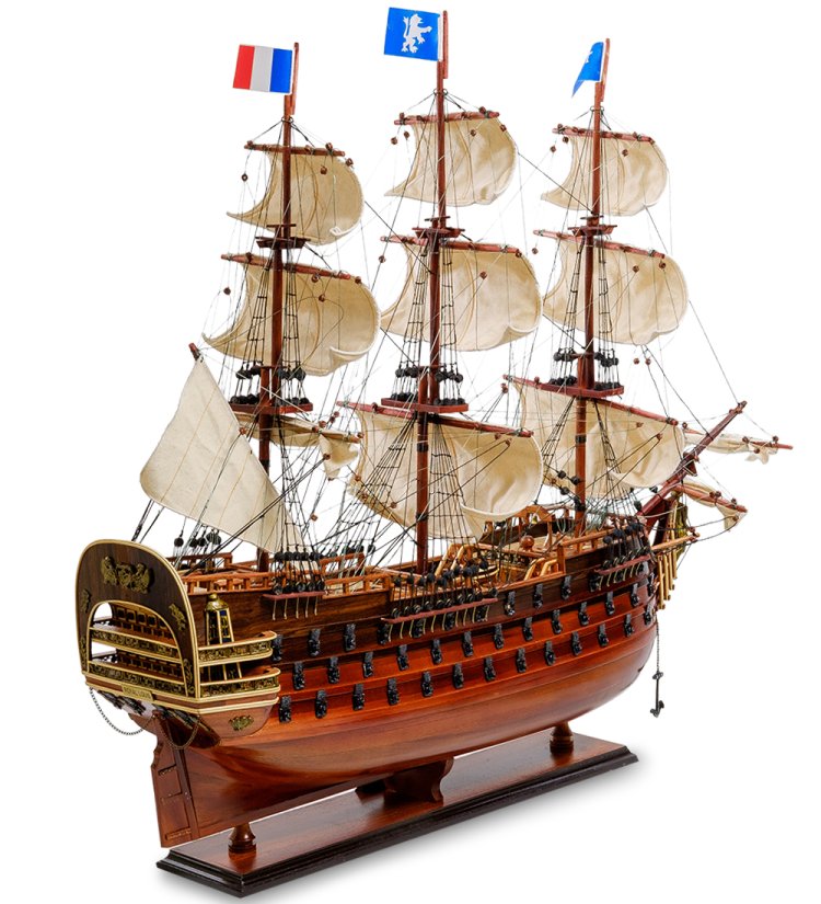 Модель французского линейного корабля Le Royal Louis 1668 г. фото сзади