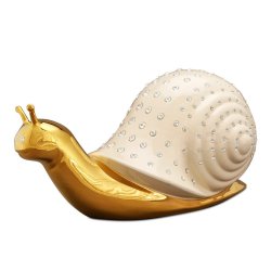 Статуэтка Большая Белая Улитка с кристаллами Сваровски