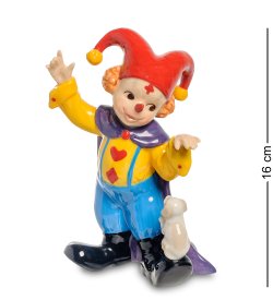 Статуэтка из фарфора Клоун дрессирует собачку