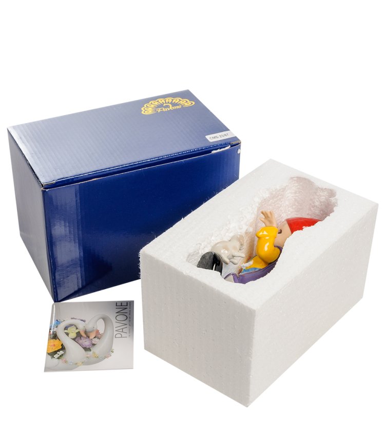 Статуэтка из фарфора Клоун дрессирует собачку Pavone CMS-23/67, фотография в упаковке