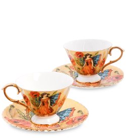 Чайный набор из фарфора на 2 персоны Дольче Вита, желтый