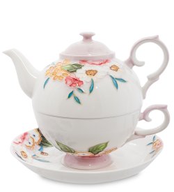 Чайная пара с чайником из фарфора Королева Камилла