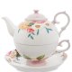 Чайная пара с чайником из фарфора Королева Камилла, ручная роспись Pavone JS-21