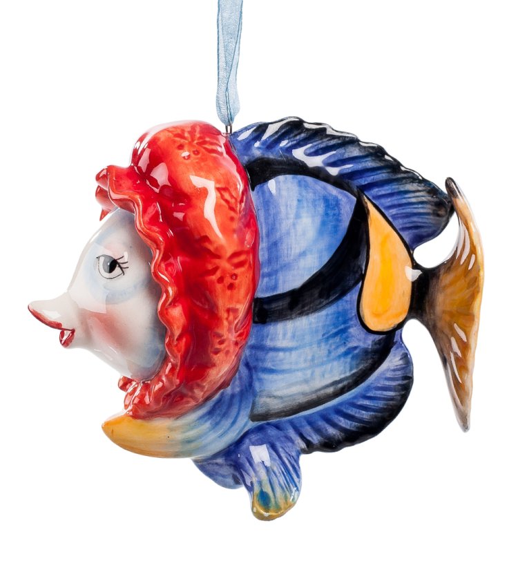 Подвесная статуэтка из керамики Рыбка Pavone CMS-13/ 1, фотография сбоку