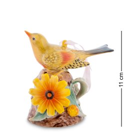 Подвесная фигурка из фарфора птичка Малиновка
