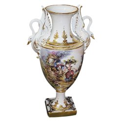 Ваза Амфора из фарфора Лебеди