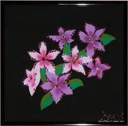 Картина Незабудки (розовые) c кристаллами Swarovski