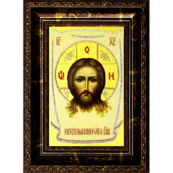 Икона с кристаллами Swarovski - Спас Нерукотворный