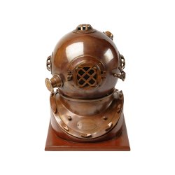 Большой водолазный шлем на подставке антик