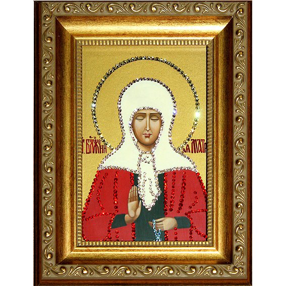 Икона с кристаллами Swarovski - Матрона (красн.)