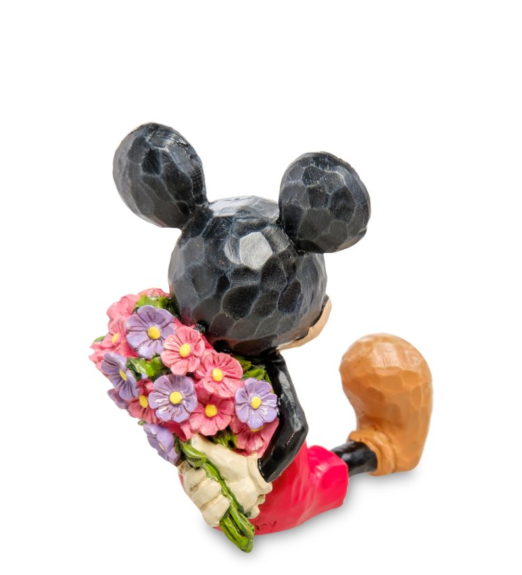 Маленькая статуэтка Микки Маус с цветами Disney Traditions, оборотная сторона