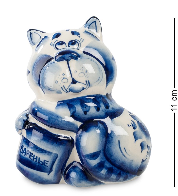 Фигурка Кот-Сладкоежка Голубая гжель ГЛ-195