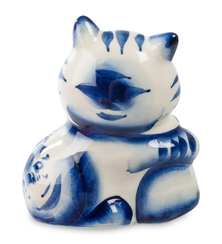 Фигурка Кот-Сладкоежка Голубая гжель ГЛ-195, фотография со спины