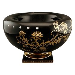 Чаша для фруктов Diamante, Чёрная с золотой отделкой