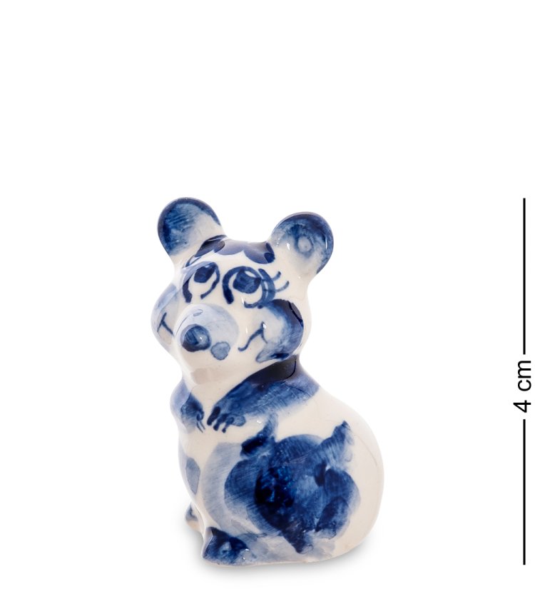 Фигурка маленькая Мышка Голубая гжель ГЛ-546