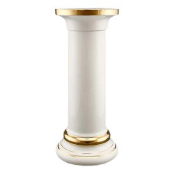 Колонна из керамики Гелиос, белая с золотым декором, Размер 35х35х86 см