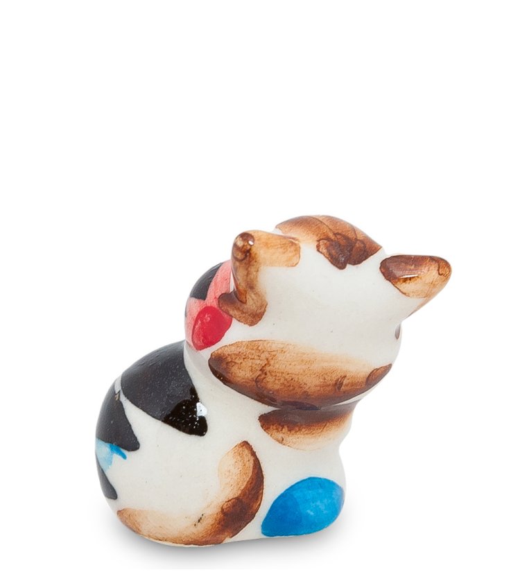 Фигурка Кот Лапик пупс Цветная гжель ГЛ-180, фотография со спины