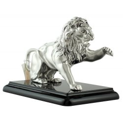 Статуэтка Шествующий Лев матовый на подставке