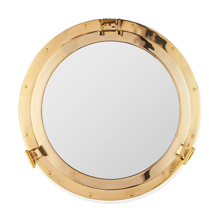 Зеркало Иллюминатор золотое, диаметр 60 см