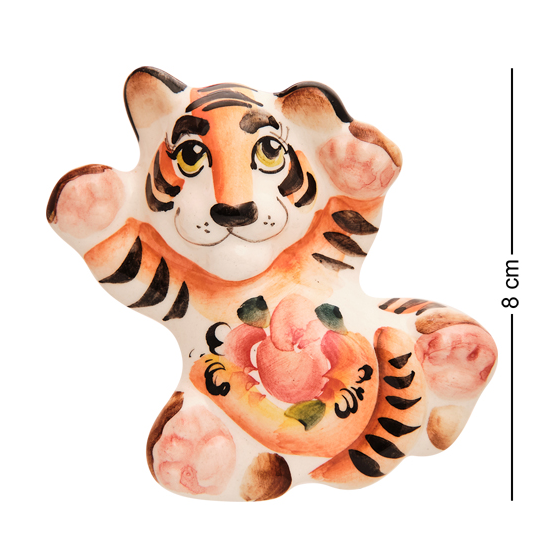 Магнит Тигренок Цветная гжель ГЛ-786