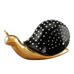 Статуэтка Большая Черная Улитка с кристаллами Сваровски