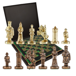 Шахматы Византийская Империя, Зеленая доска, бронзовые фигуры