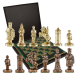 Шахматы Византийская Империя, Зеленая доска, бронзовые фигуры Manopoulos MP-S-1-C-20-GRE