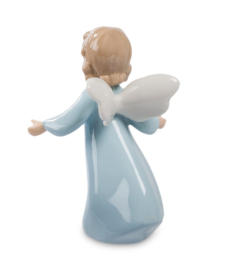 Статуэтка из фарфора Ангелочек в голубом руки в стороны Pavone CMS-11/ 3, фотография со спины