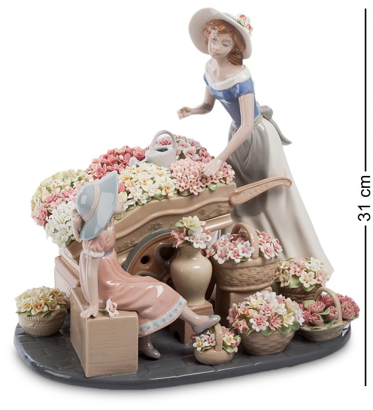 Фарфоровая Статуэтка Девушка цветочница Pavone CMS-20/19