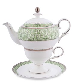 Чайная пара с чайником из фарфора Соло Аделины