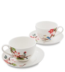 Чайный набор на 2 персоны из фарфора Райская птица