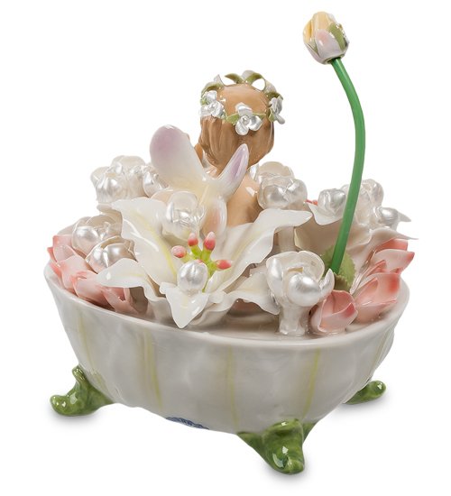 Музыкальная статуэтка из керамики Фея в цветах Pavone CMS-15/24, вид сзади