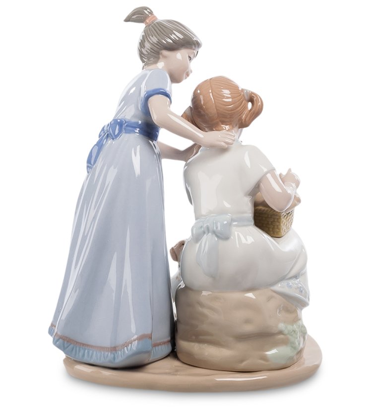 Статуэтка из керамики Две Девочки с щенками Pavone CMS-20/15, фотография со спины