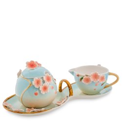 Набор сахарница и молочник из фарфора Сакура