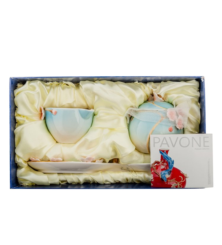 Набор сахарница и молочник из фарфора Сакура Pavone FM-39/ 2, фотография в упаковке