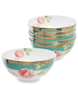 Набор из 6 салатников из фарфора Миланская Роза