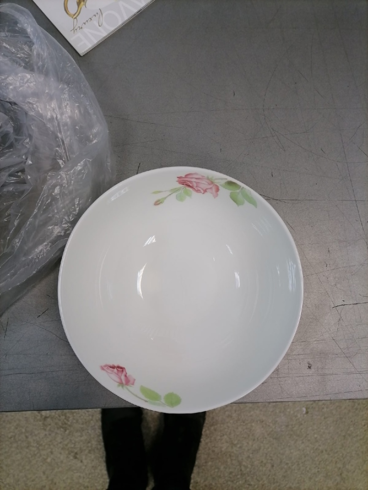 Набор из 6 салатников из фарфора Миланская Роза Pavone JK-235, фото со склада вид сверху