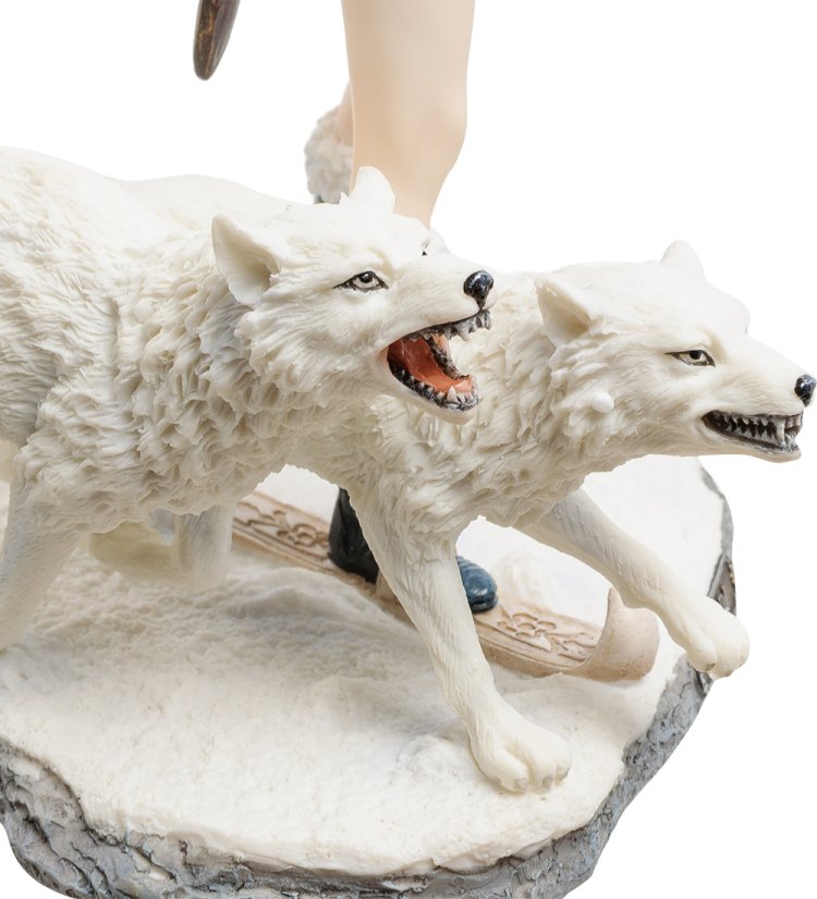 Статуэтка Скади - богиня охоты, зимы и гор Veronese WS-848, увеличенный вид волков