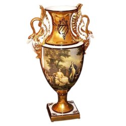 Ваза из фарфора Золотые Лебеди