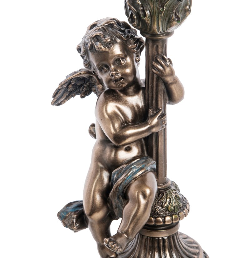 Статуэтка-подсвечник Медный Херувим Veronese WS-982, увеличенный вид младенца