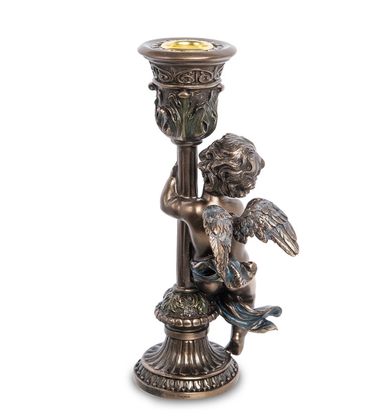 Статуэтка-подсвечник Медный Херувим Veronese WS-982, оборотная сторона