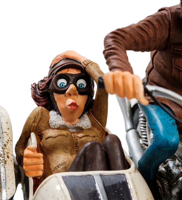 Статуэтка Скоростной Мотоцикл с коляской - The Sidecar Tour Forchino FO-85087, увеличенный вид деталей