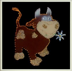 Картина Бычок Гаврюша c кристаллами Swarovski