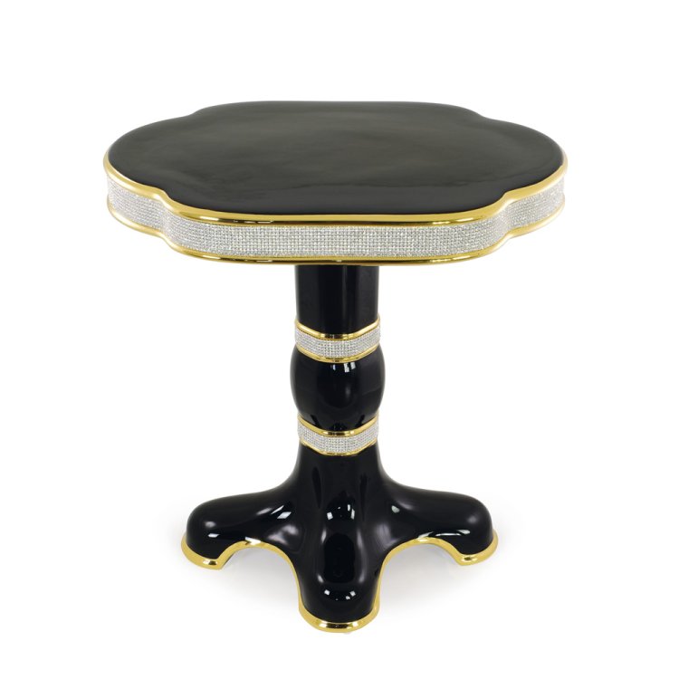 Черный стол из керамики со Swarovski коллекция Dubai Migliore De Luxe 27490
