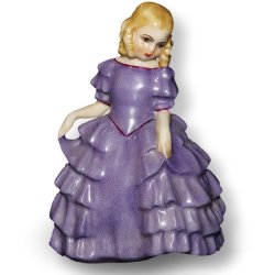 Статуэтка Девушка - колокольчик в фиолетовом платье