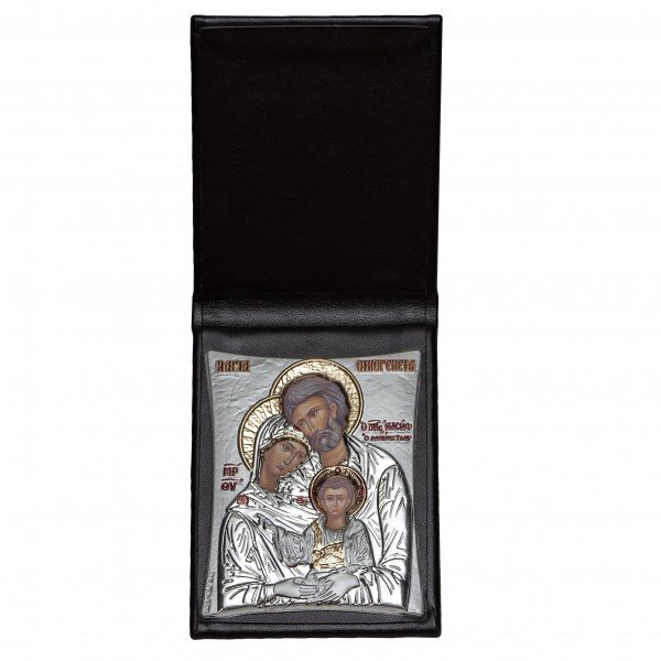 Икона Святое Семейство в кожаном футляре, Размер 8x9 см Slevory 104TBR1FLB