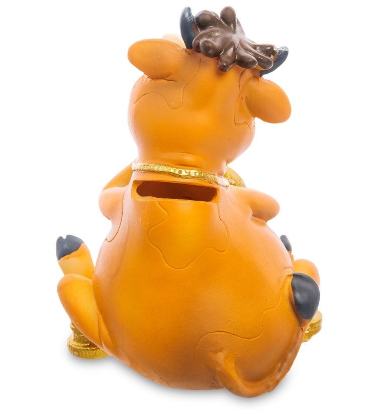 Копилка Денежный Бык на монетах с Долларом символ 2021 года AF-1005/2, фотография со спины