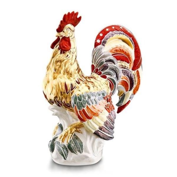 Статуэтка пестрый Петух Ahura S1882W2/COL