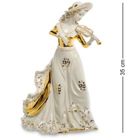 Статуэтка из керамики Девушка со скрипкой в шляпе